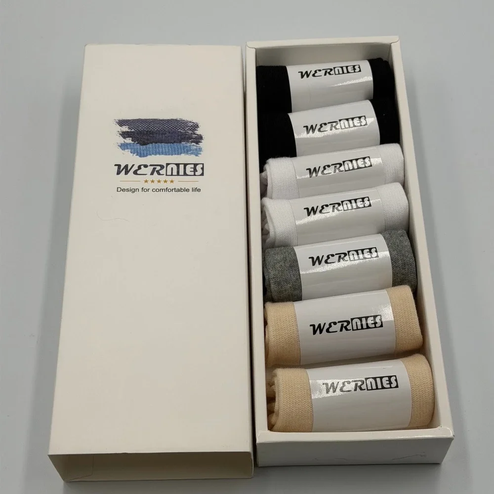 Wernies Women No Show Socks Non Slip Flat Boat Line 7 Pairs Multi Color Size L
